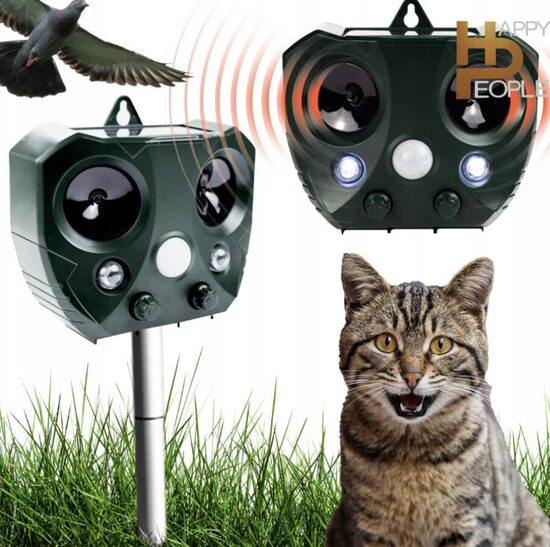 Saulės baterija pakraunamas gyvūnų repelentas, 2 vnt.